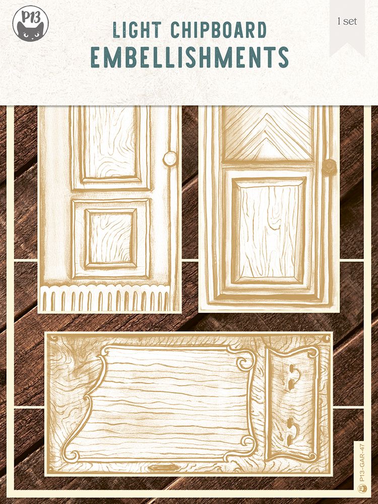 P13 The Garden Of Books Collection LIGHT CHIPBOARD EMBELLISHMENTS 1 SetScrapbooksrus