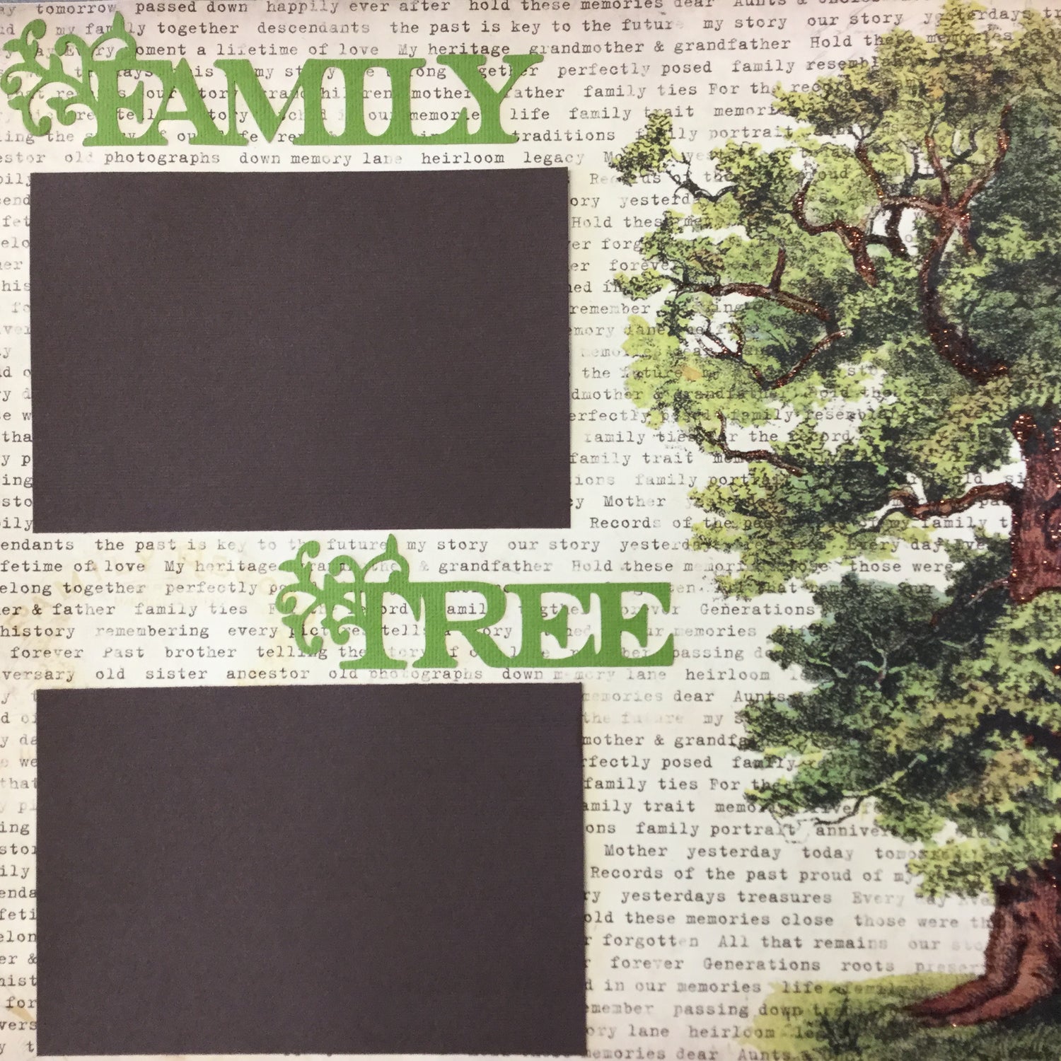 Premade Page FAMILY TREE (1) 12"x12" Scrapbook @Scrapbooksrus Scrapbooksrus