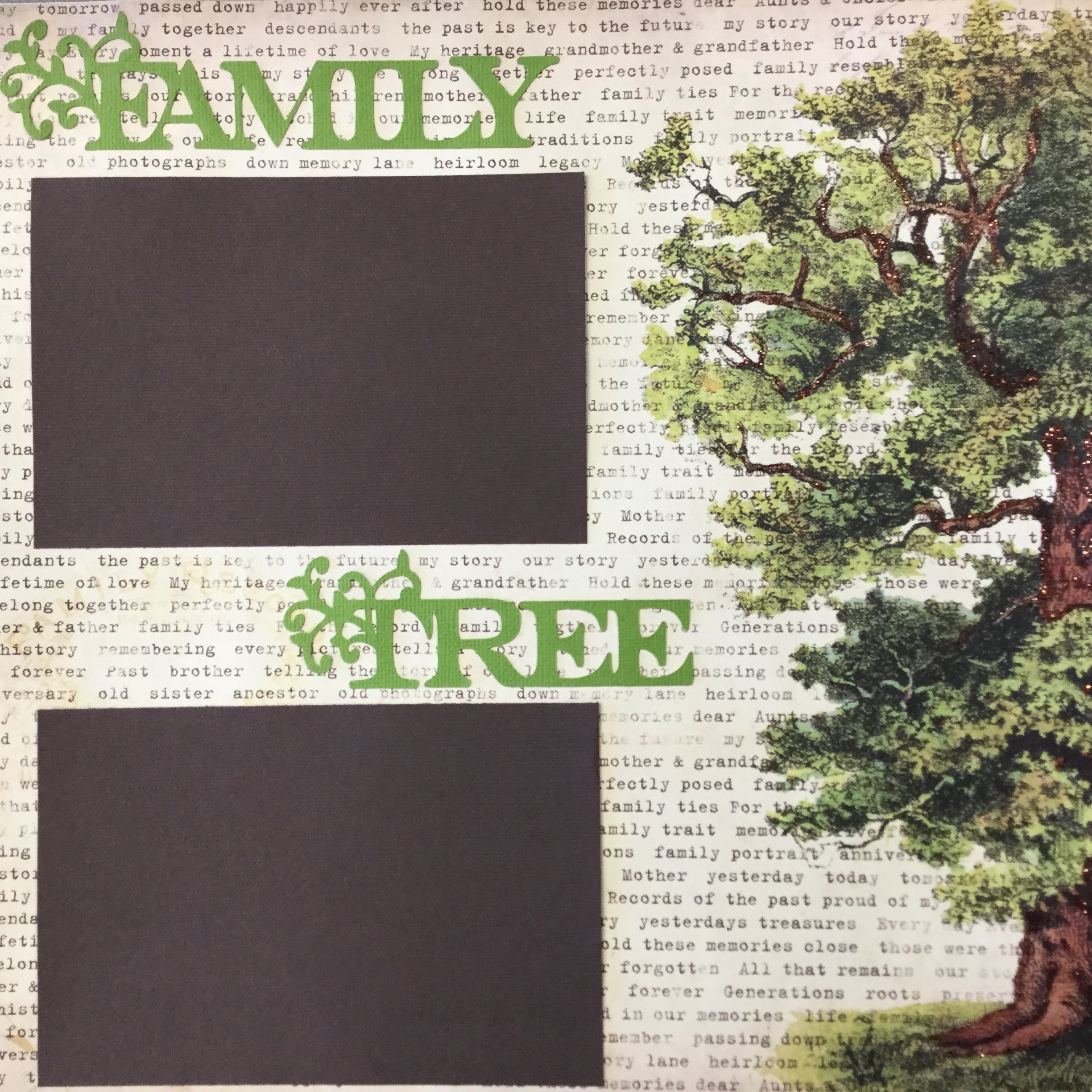 Premade Page FAMILY TREE (1) 12"x12" Scrapbook @Scrapbooksrus Scrapbooksrus