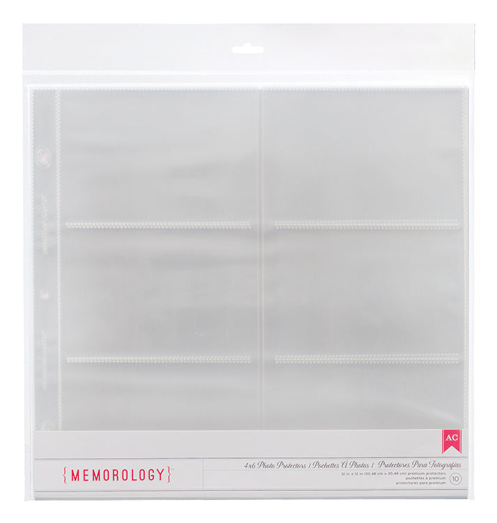 American Crafts 12&quot;X12&quot; MEMOROLOGY Page Protectors 4X6 Pockets