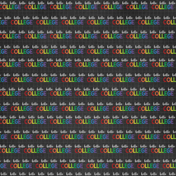 HELLO COLLEGE 12x12 Scrapbook Paper Scrapbooksrus