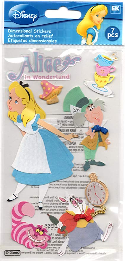 EK Success ALICE IN WONDERLAND Dimensional Stickers 7 pc. Scrapbooksrus