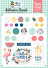 Echo Park POOL PARTY Adhesive Brads 25pc Scrapbooksrus