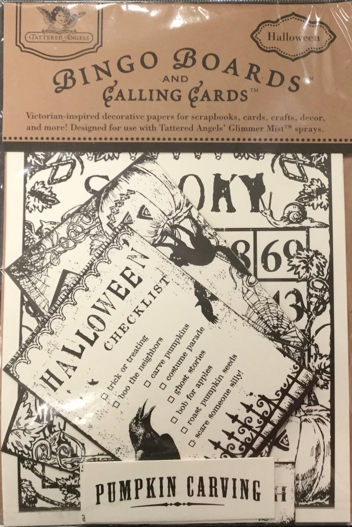 Tattered Angels HALLOWEEN Bingo Boards and Calling Cards Scrapbooksrus