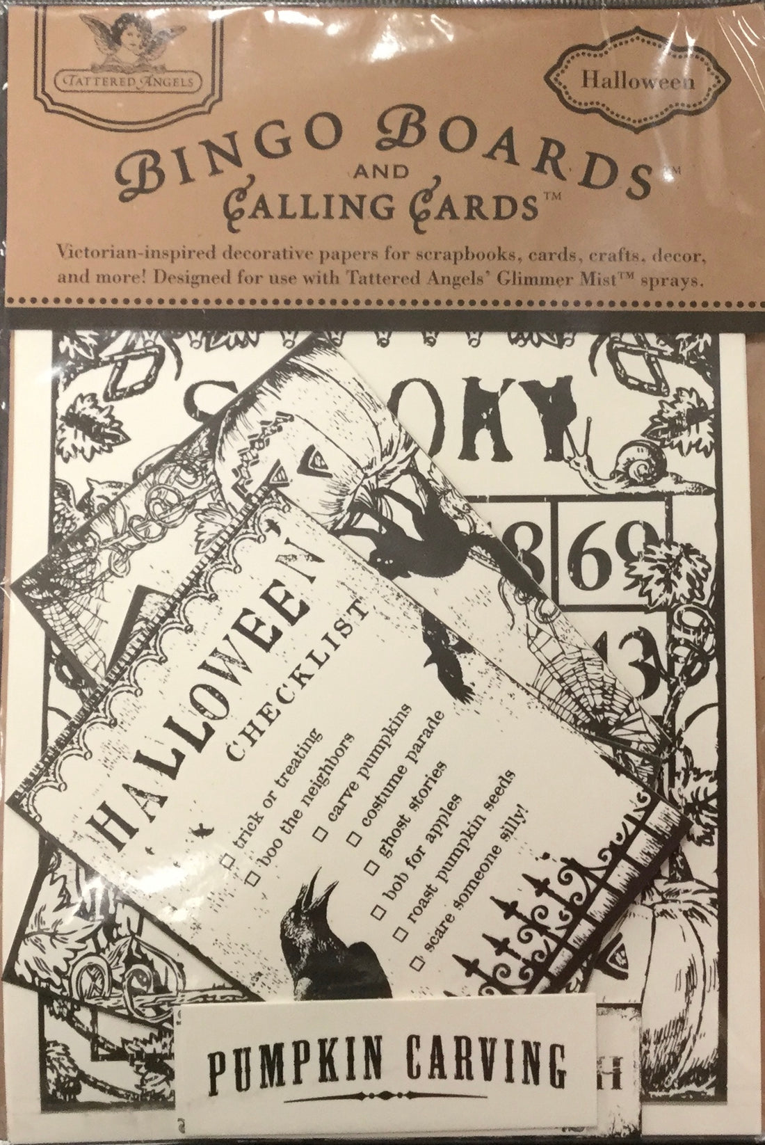 Tattered Angels HALLOWEEN Bingo Boards and Calling Cards Scrapbooksrus 
