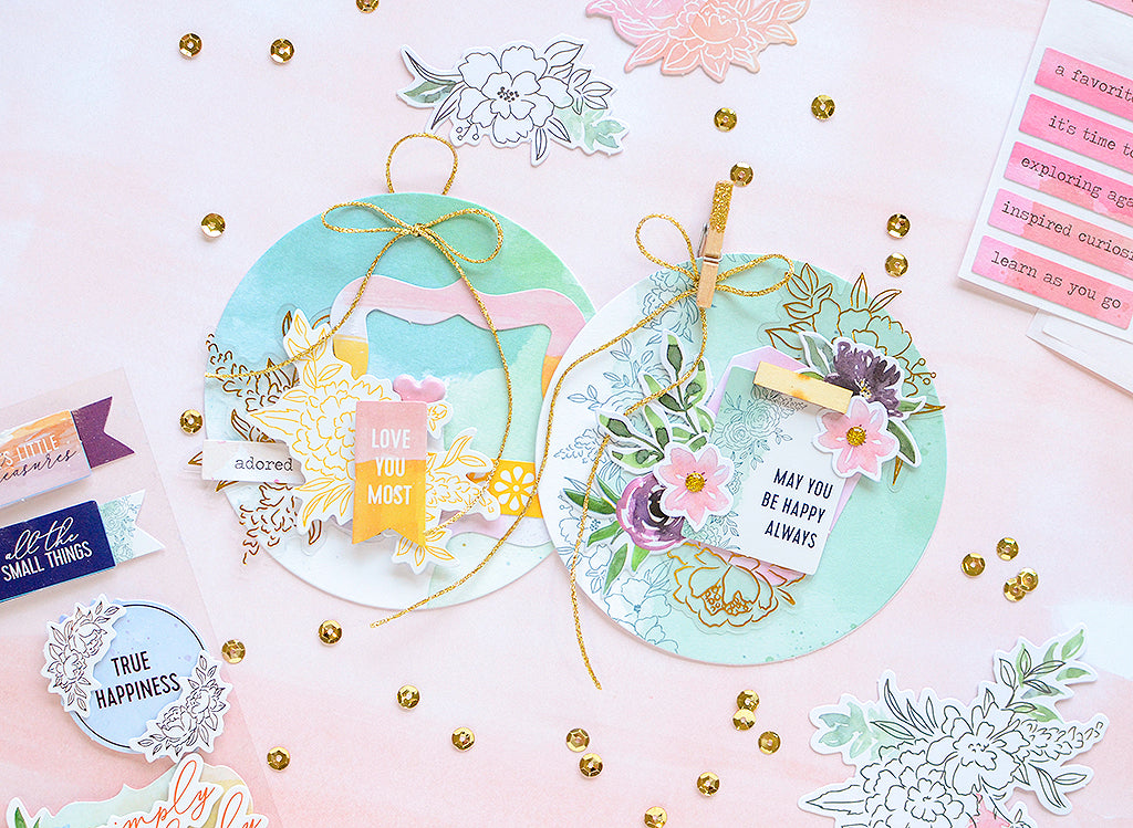 Pinkfresh Studio Just A Little Lovely WOOD ACCENT STICKERS 8 pc Scrapbooksrus