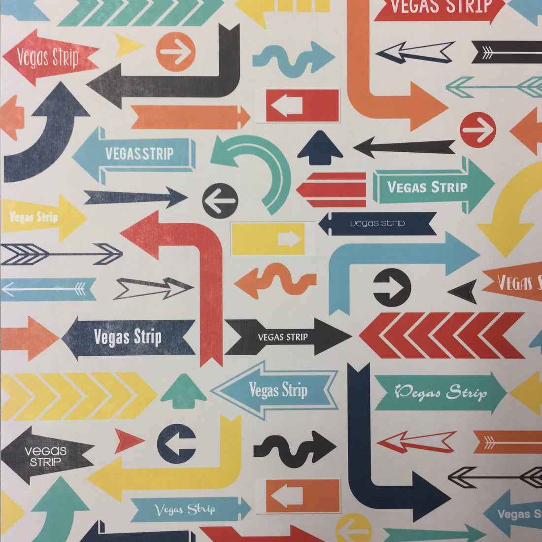 LAS VEGAS SIGHTS Mail Arrows 12"X12" Scrapbook Paper Scrapbooksrus