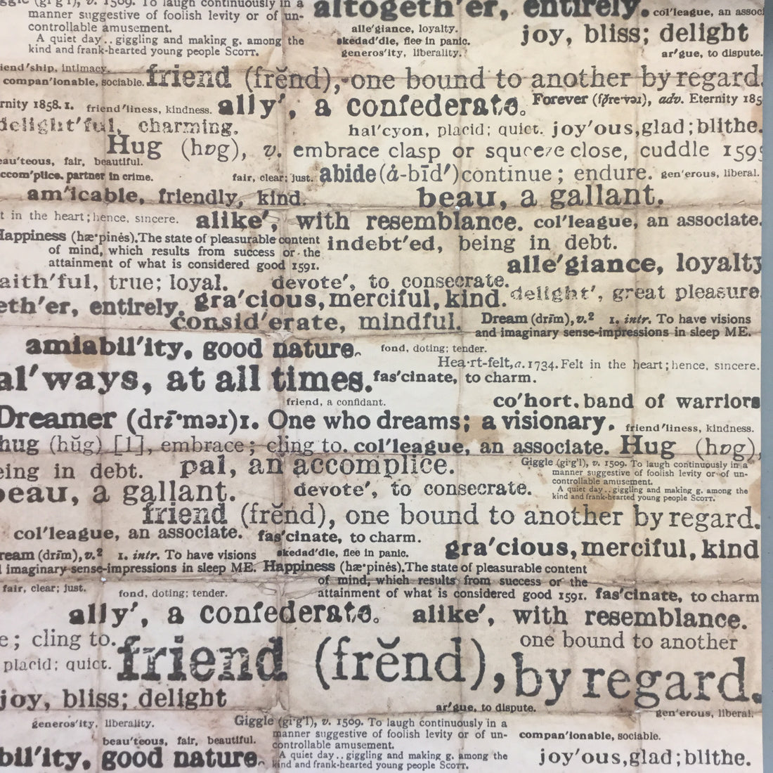 7 Gypsies FRIEND NOIR 12"X12" Scrapbook Paper