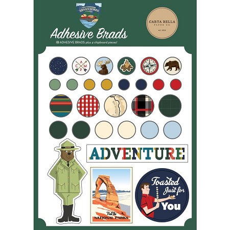 Echo Park OUTDOOR ADVENTURES Adhesive Brads 25pc Scrapbooksrus
