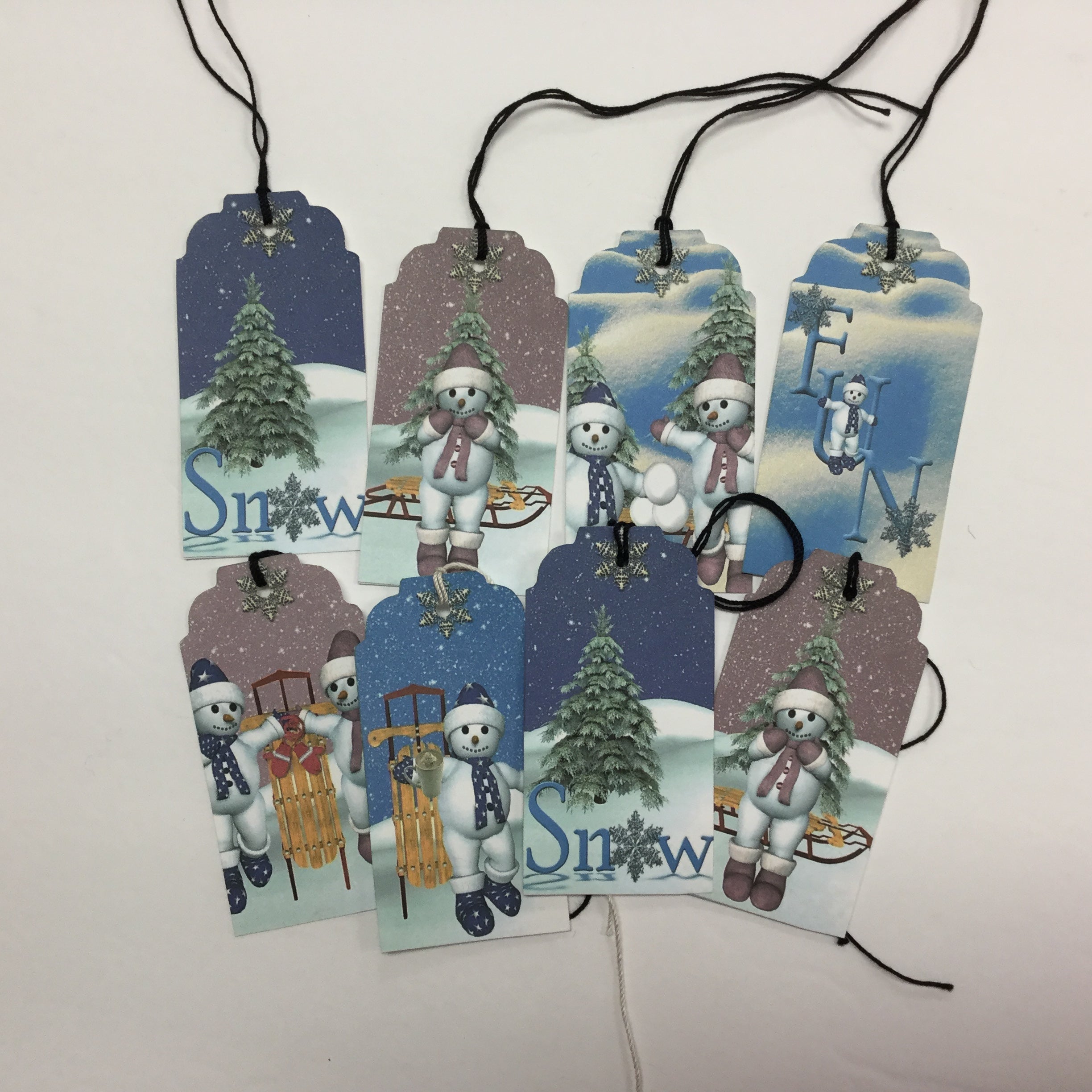 Tags & Ephemera 8pc WINTER SNOW Snowman Fun Scrapbooksrus