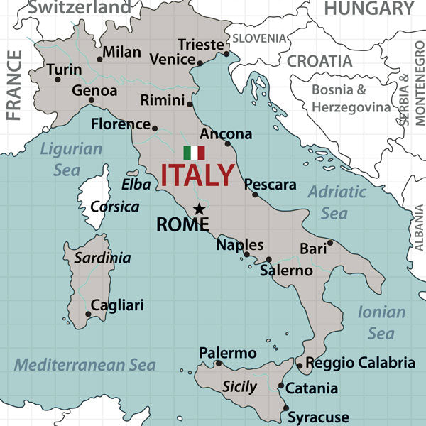 ITALY ADVENTURES MAP Double Sided 12X12 Paper Scrapbook Customs Scrapbooksrus