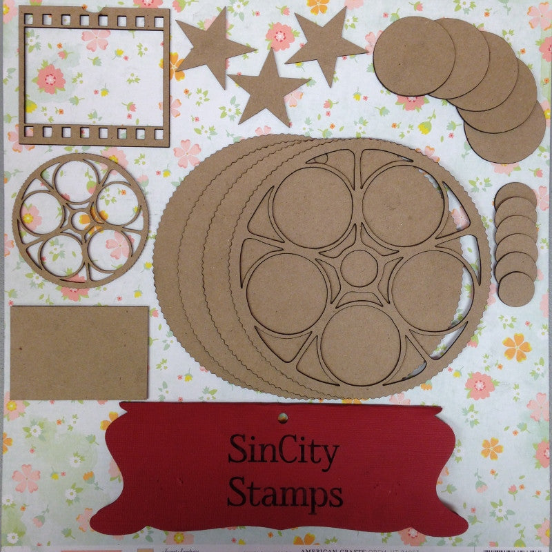 Sin City Stamps Movie Reel Chip Board Album 5.5" X 5.5 &