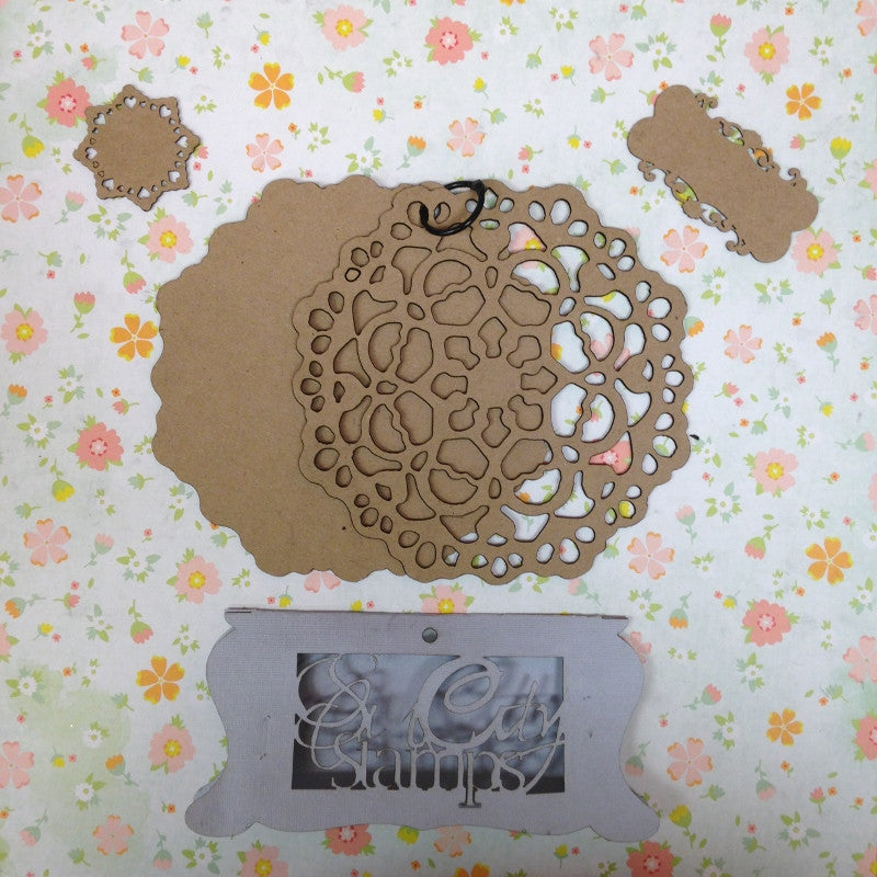 Sin City Stamps Doily Chip Board Album 5.5" X 5.5 &