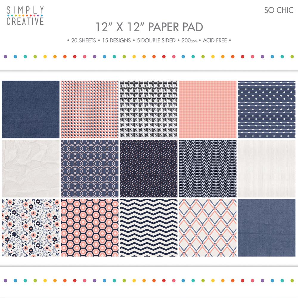 Simply Creative SO CHIC 12"X12" Scrapbook Paper Pad 20 sheets