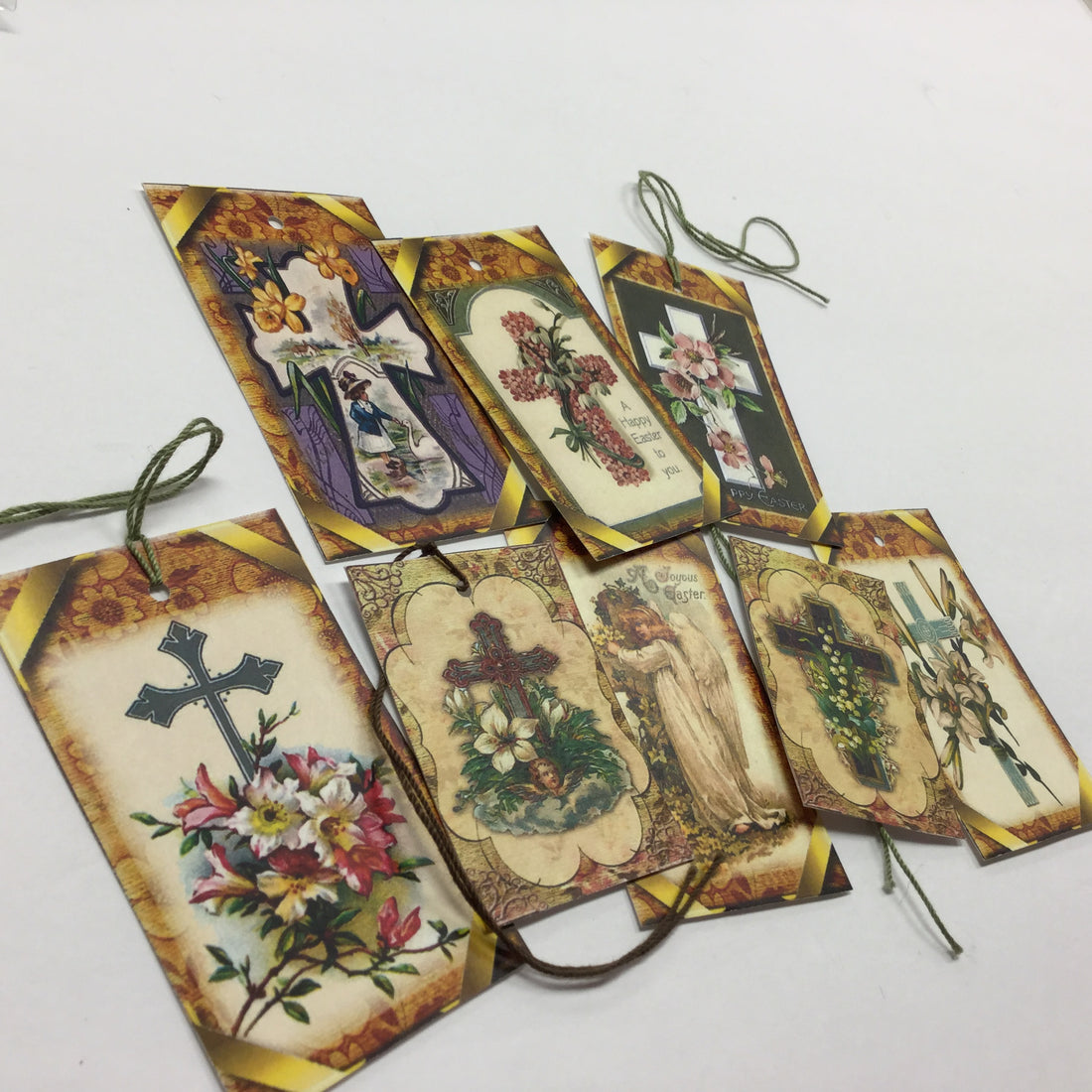 Tags & Ephemera 8pc HAPPY EASTER CROSS TAGS Scrapbooksrus