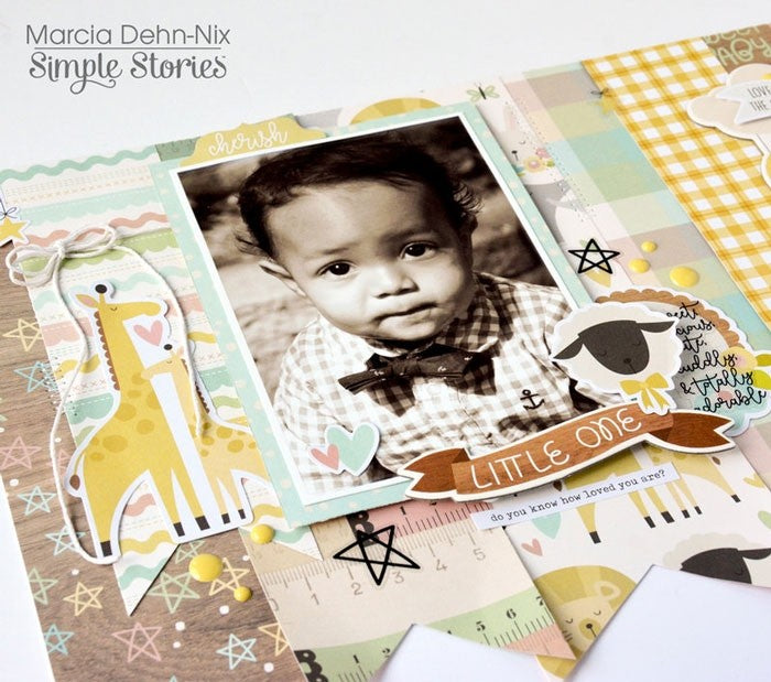 Simple Stories Oh Baby! 4x6 VERTICAL ELEMENTS 12x12 Scrapbook Paper Scrapbooksrus