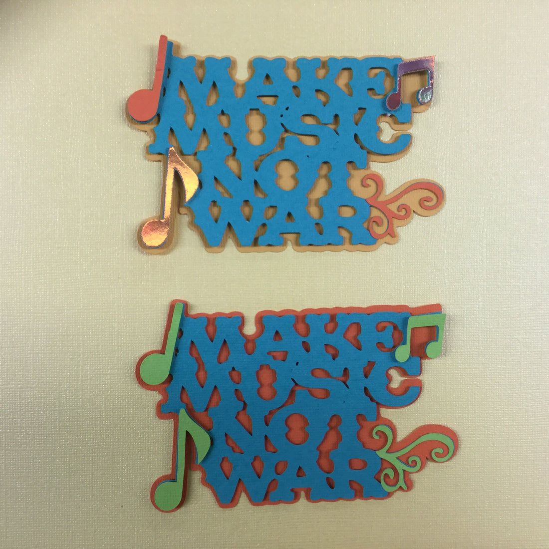 MAKE MUSIC NOT WAR Custom Die Cut Scrapbooksrus