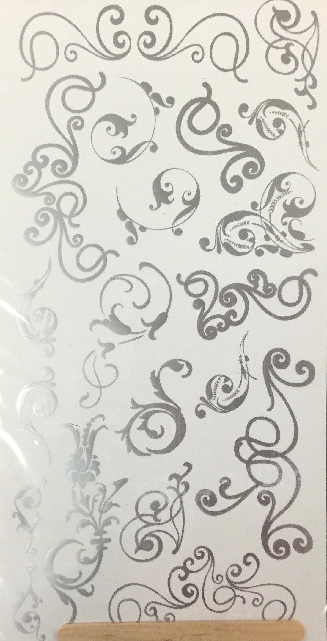 We R Memory Keepers Precious Metal SILVER LINING SWIRL Rubons Scrapbooksrus