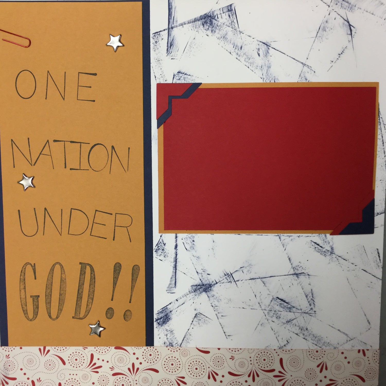 Premade Pages ONE NATION UNDER GOD 12"X12" (2) Scrapbook Pages Scrapbooksrus