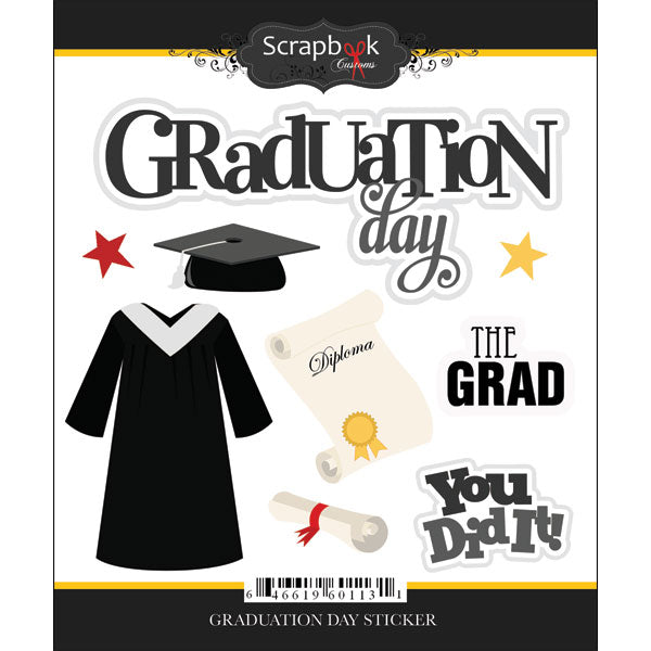 Scrapbook Customs GRADUATION DAY Stickers 9pc Scrapbooksrus