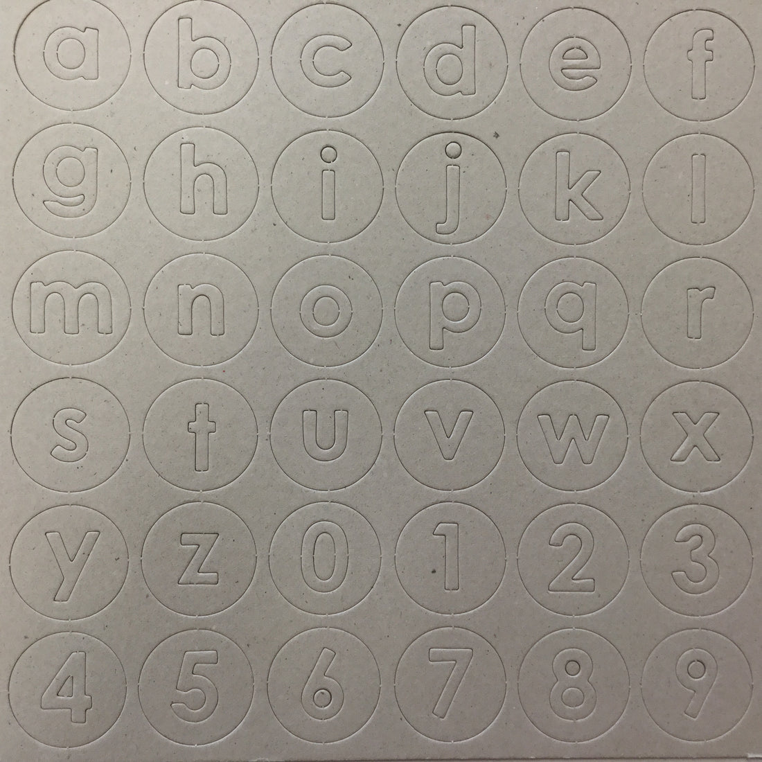 Naked Raw Chipboard Lowercase Alphabets & Numbers 12” x 12” Sheet Scrapbooksrus