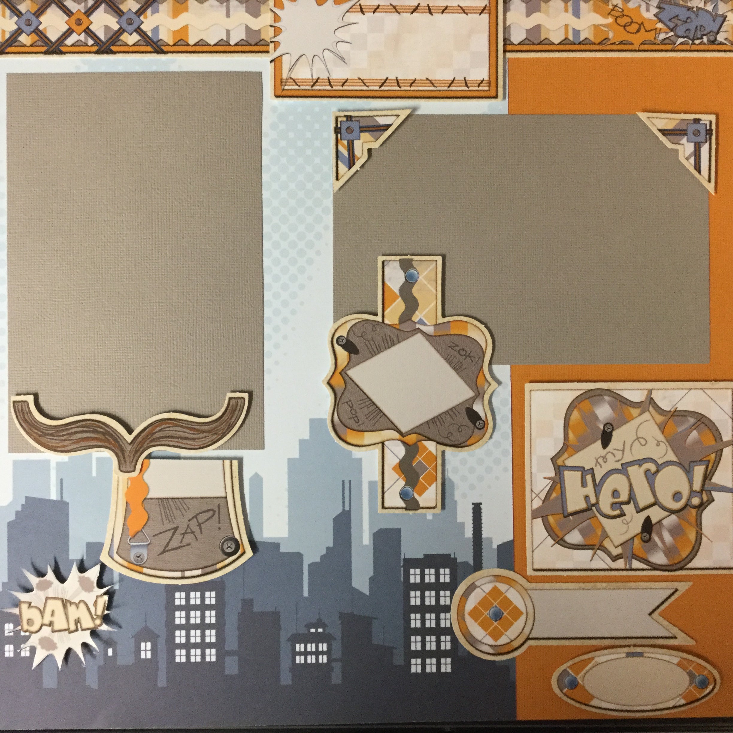 Page Kit (2) 12x12 Scrapbook MY SUPERHERO Scrapbooksrus