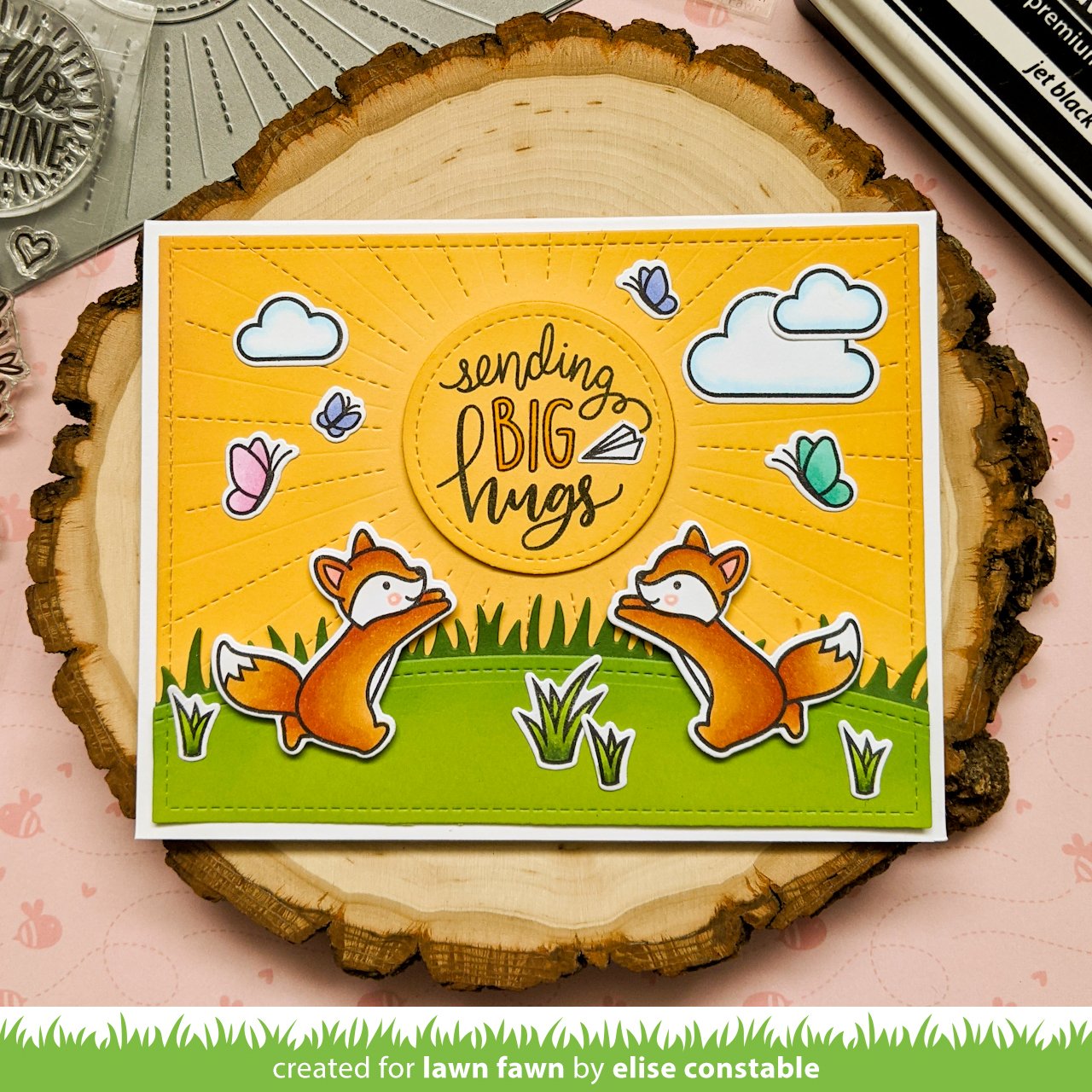 Lawn Fawn BUTTERLY KISSES FLIP-FLOP Clear Stamps 3"X2" 7pc Scrapbooksrus