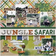 Echo Park Jungle Safari JUNGLE PLAID 12x12 Scrapbook Paper Scrapbooksrus