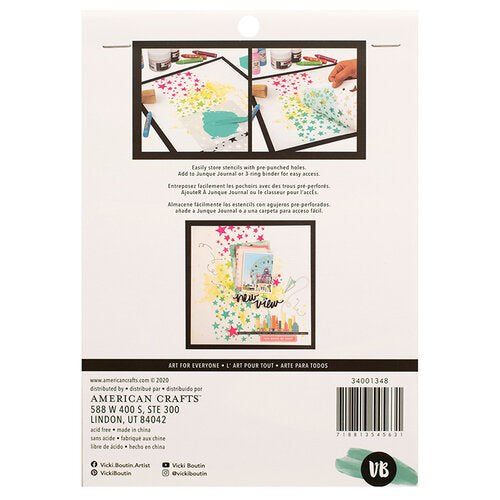 American Crafts Vicki Boutin STORYTELLER Wild Soul Stencils 3pc Scrapbooksrus