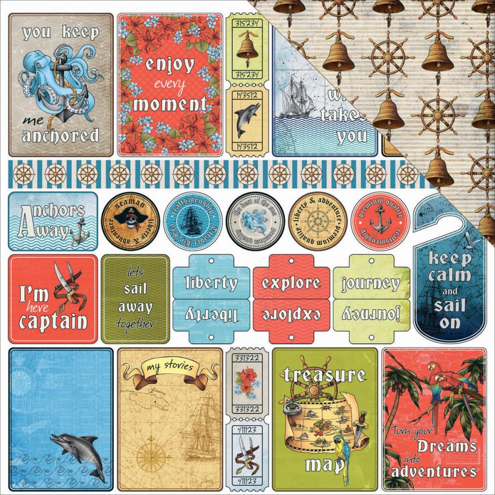 ScrapBerrys THE PIRATES TREASURE 12"X12" Scrapbook Kit 16pc