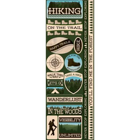 Reminisce HIKING Signature Series DieCut Stickers 16pc Scrapbooksrus