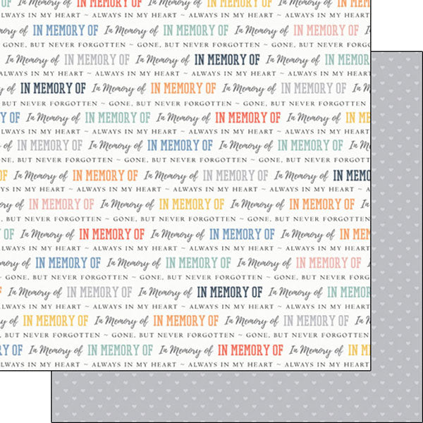 IN MEMORY OF DS 12"X12" Scrapbook Paper Scrapbooksrus