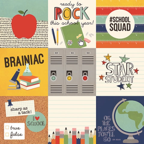 Simple Stories School Rocks! 4x4 ELEMENTS 12x12 Scrapbook Paper Scrapbooksrus