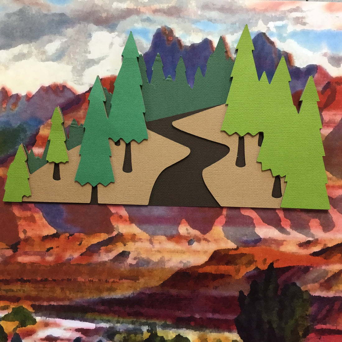 MOUNTAIN FOREST ROAD Camping Die Cuts Scrapbooksrus