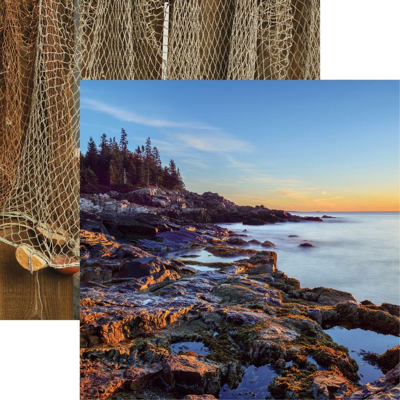 Reminisce Rocky Shores SUNSET 12"X12" Scrapbook Paper Scrapbooksrus