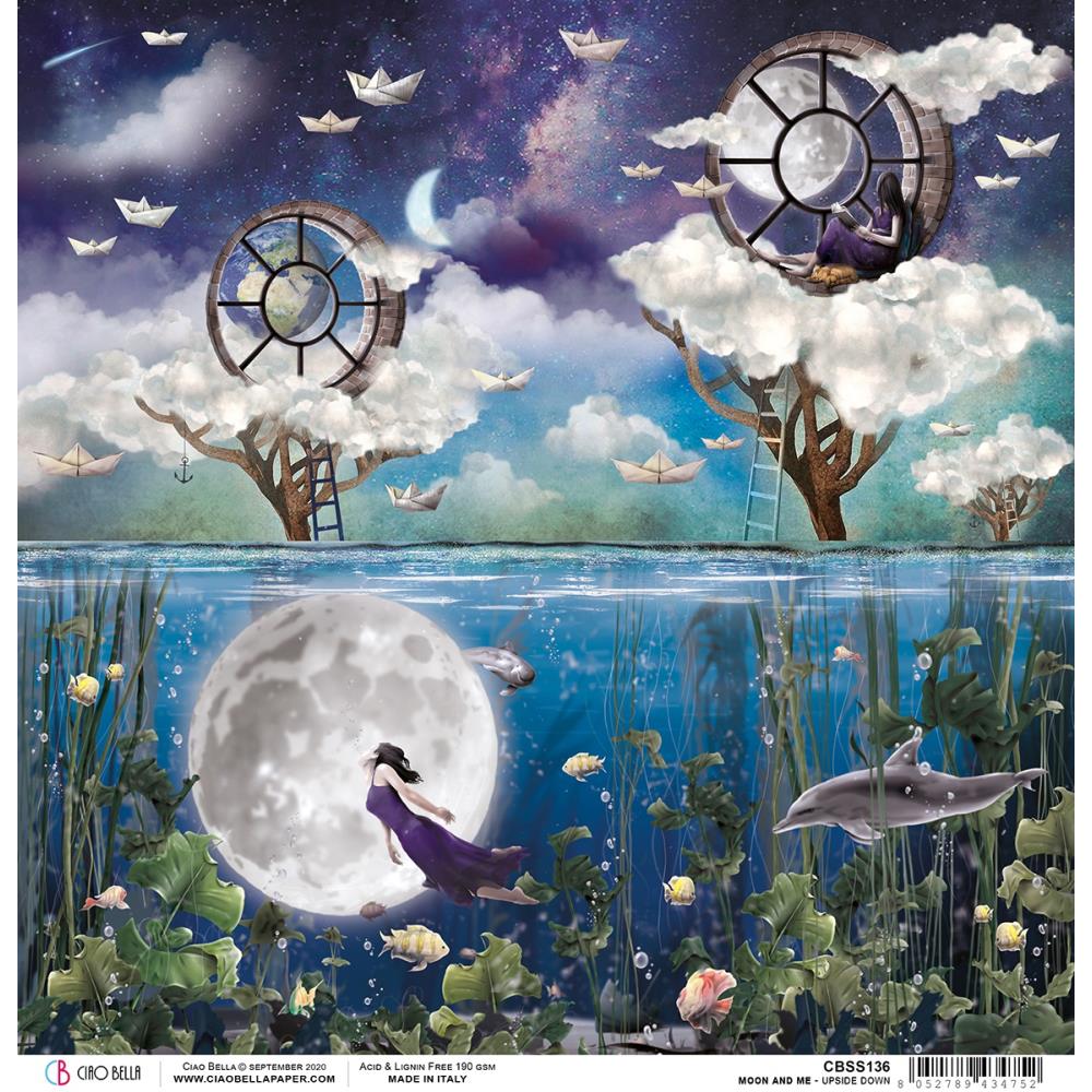 Ciao Bella Moon and Me UPSIDE DOWN 12x12 Paper Scrapbooksrus