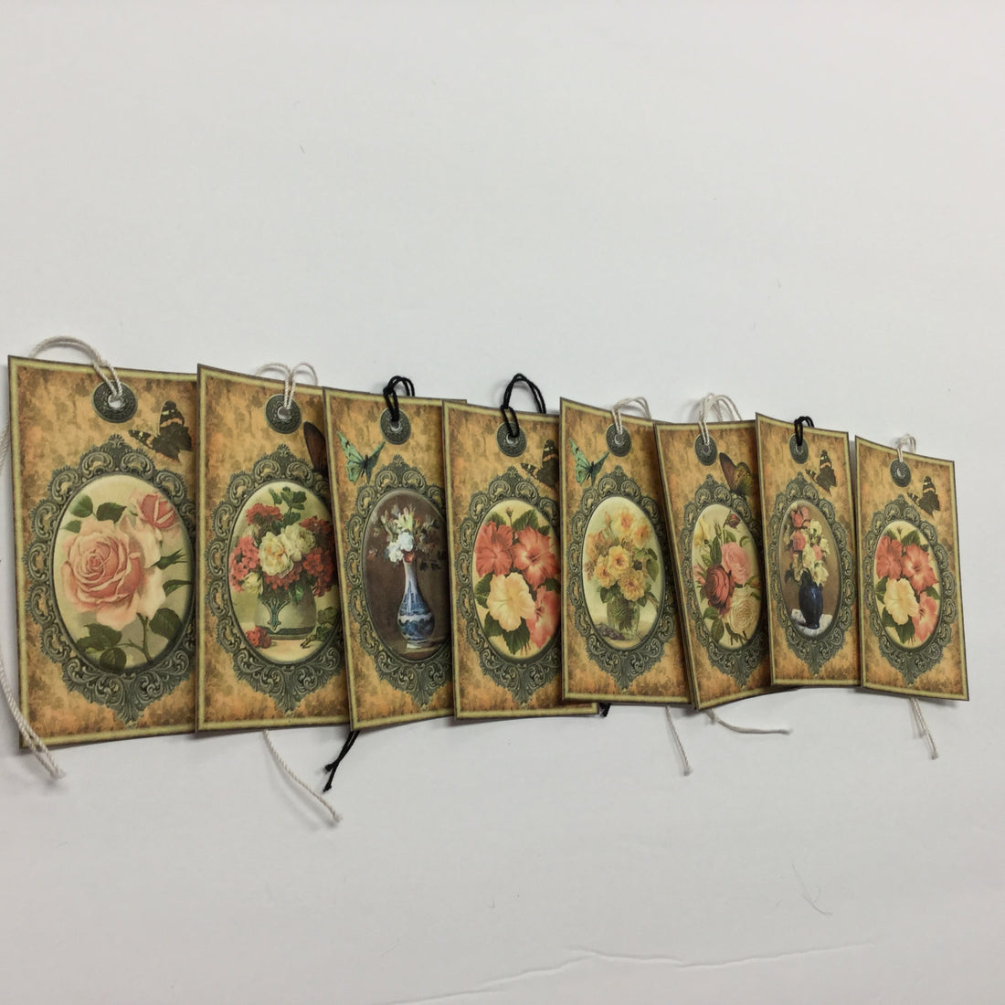 Tags & Ephemera 9pc VICTORIAN FLOWER FRAMES TAGS Scrapbooksrus