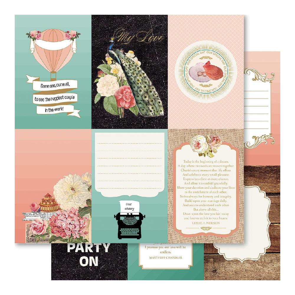 Bella! AT LAST 4pc 12"x12" Wedding Scrapbook Papers