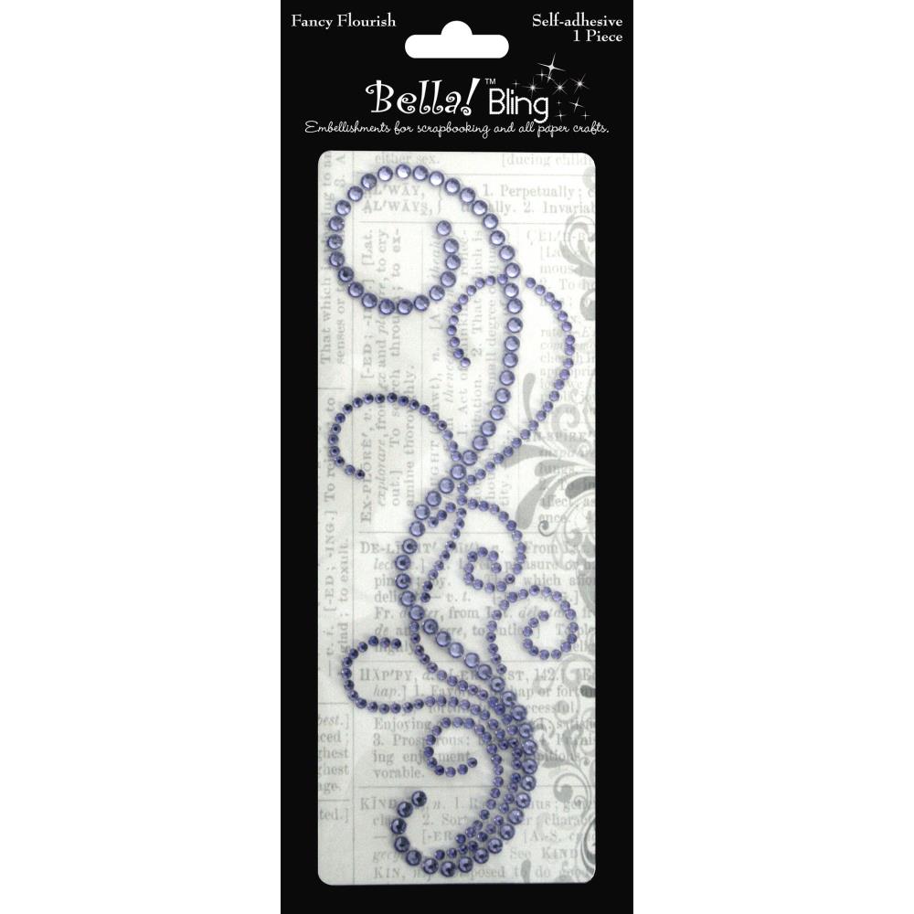 Bella! Bling Fancy Flourish PURPLE Self Adhesive Embellishment 1pc
