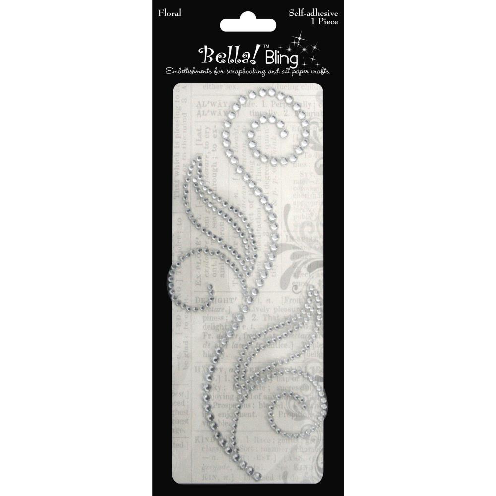 Bella! Bling FLORAL CLEAR Self Adhesive Embellishment 1pc Ruby Rock It