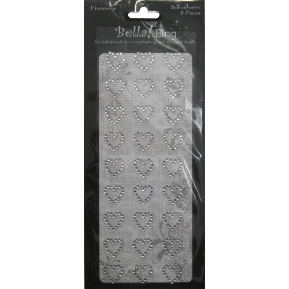 Bella! Bling HEARTS CLEAR Self Adhesive Embellishment 27pc