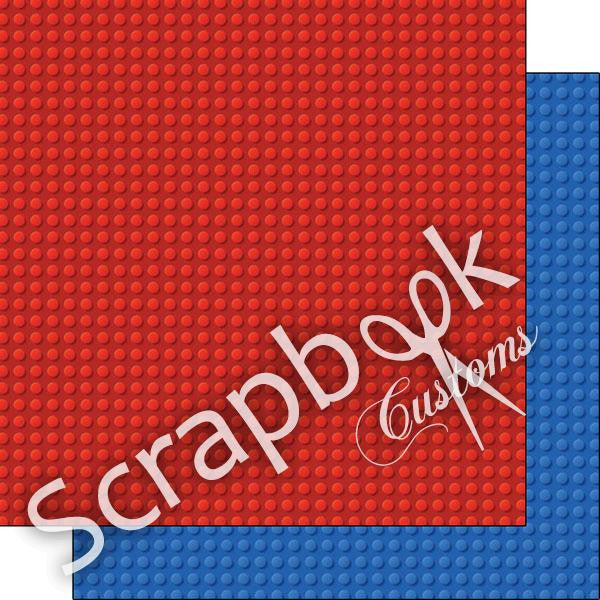 LEGO Red &amp; Blue Building Blocks Paper Scrapbooksrus