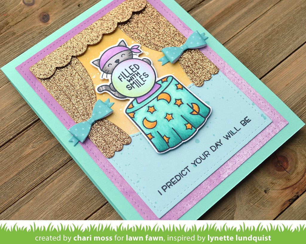 Lawn Fawn FORTUNE TELLER TABBY Clear Stamps 4"X3" Scrapbooksrus