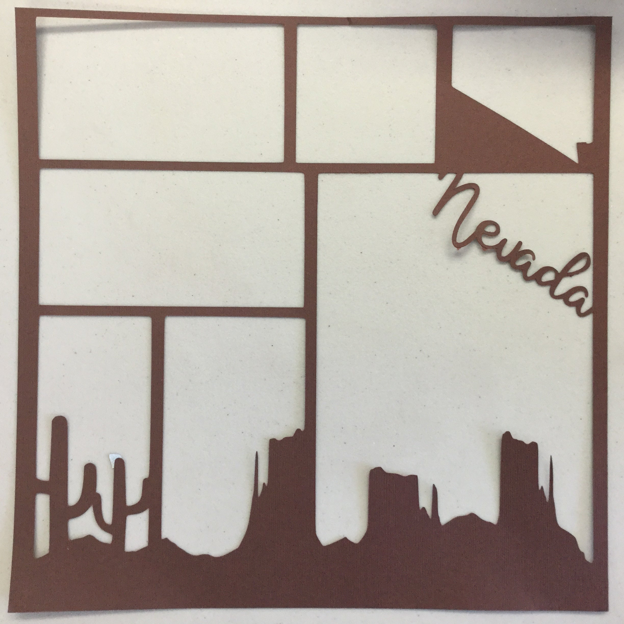 Page Frame NEVADA CACTUS BROWN 12"x12" Scrapbook Overlay