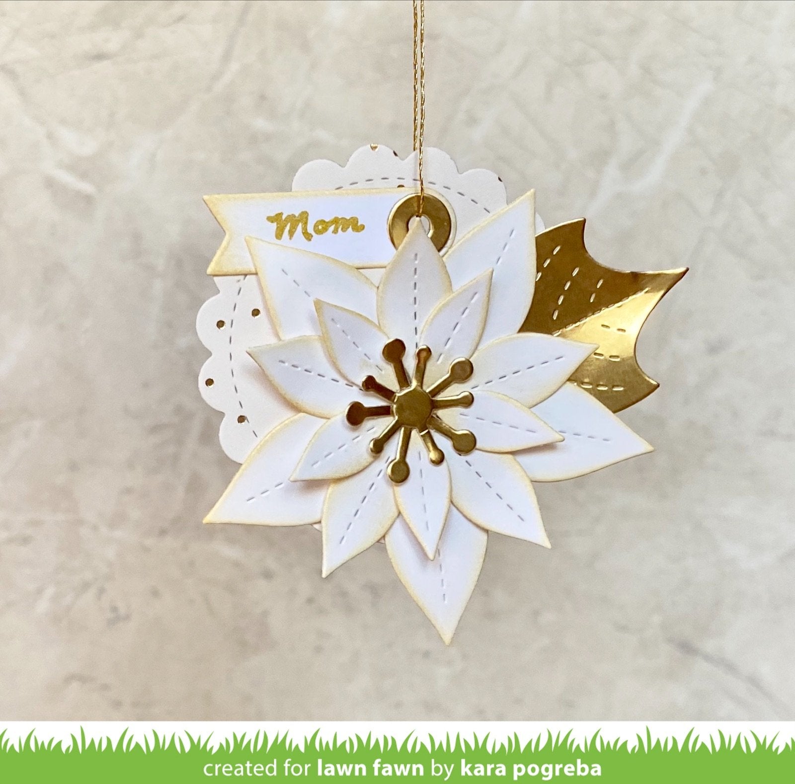 Lawn Fawn Cuts STITCHED POINSETTIA Custom Craft Dies 6pc Scrapbooksrus