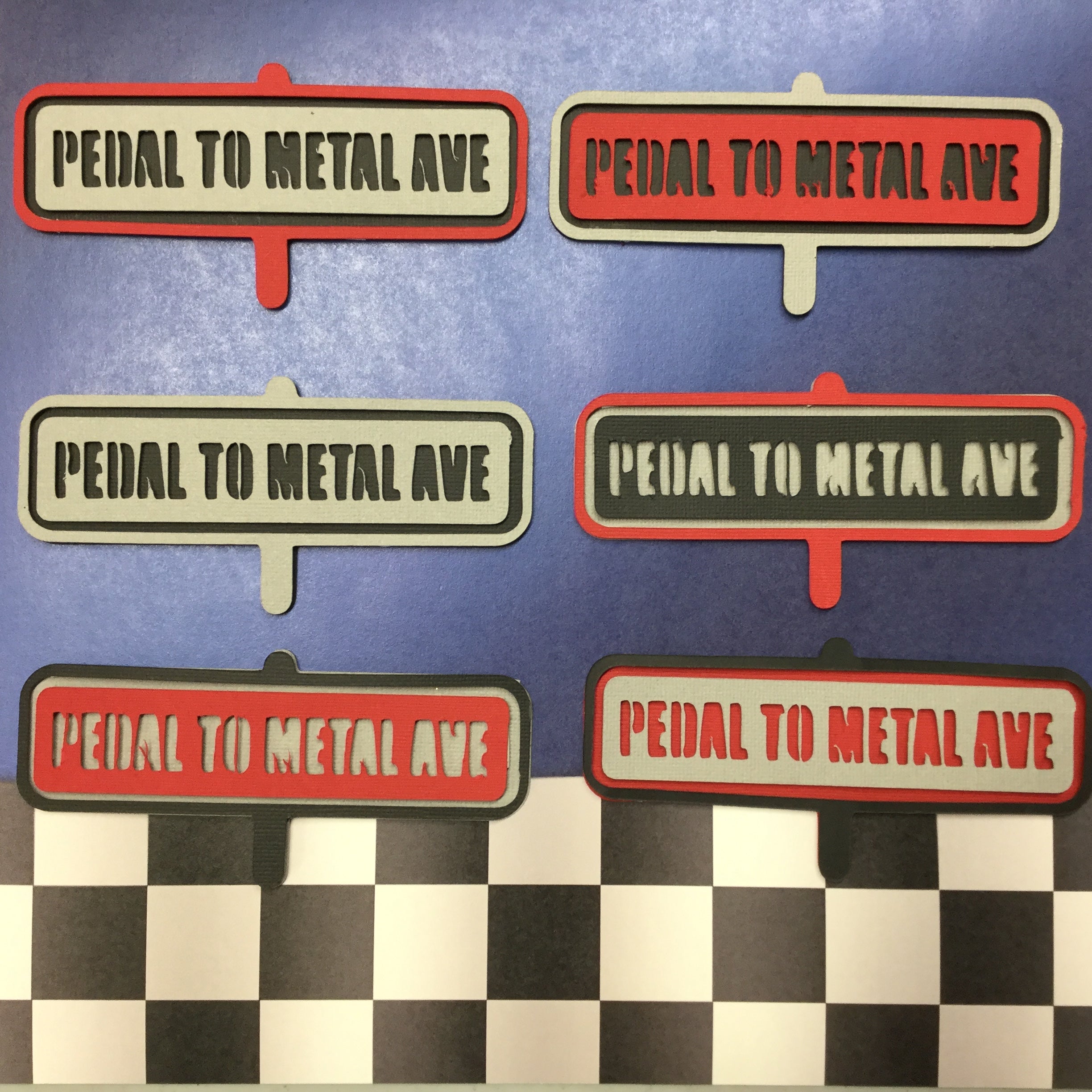 PEDAL TO THE METAL AVE Diecut Sports Scrapbook Die Cuts Scrapbooksrus