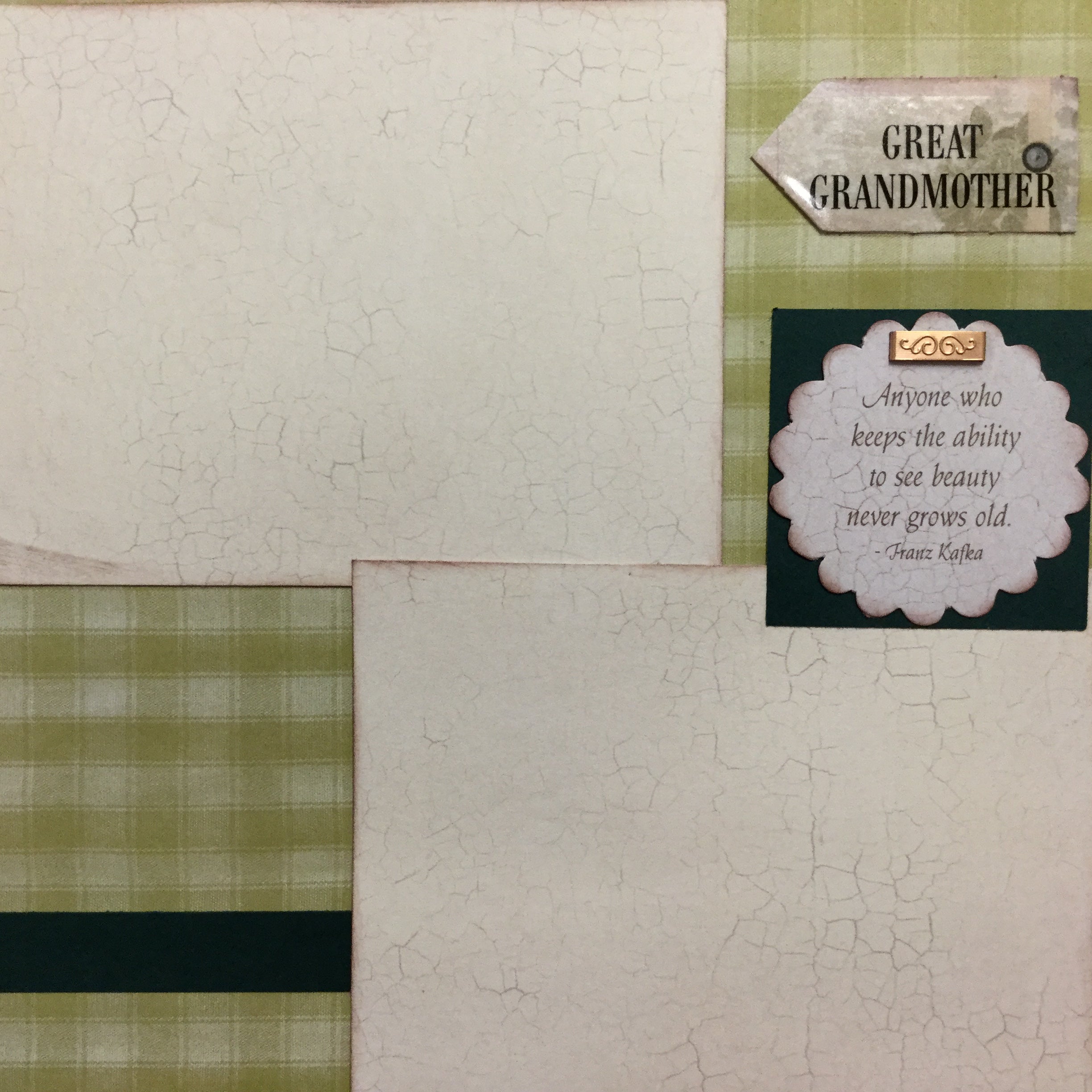 Premade Pages $2.00 GREAT GRANDMOTHER 8” x 8&quot; Scrapbook Pages Scrapbooksrus 