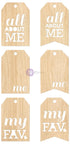 Prima All About Me TAG ME Wood Embellishments 6pc Scrapbooksrus