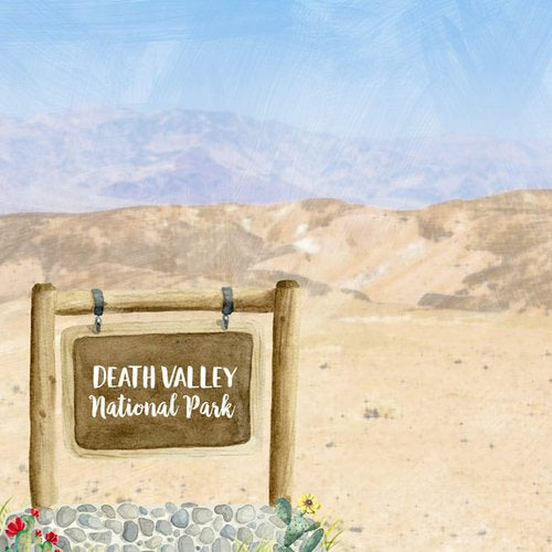 DEATH VALLEY National Park Watercolor 12"X12" Paper Scrapbooksrus
