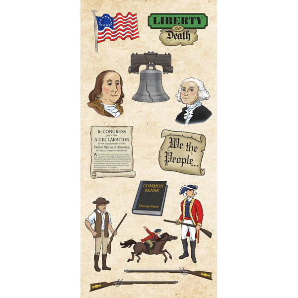 Scrapbook Customs REVOLUTIONARY WAR Symbols Stickers 13pc. Scrapbooksrus